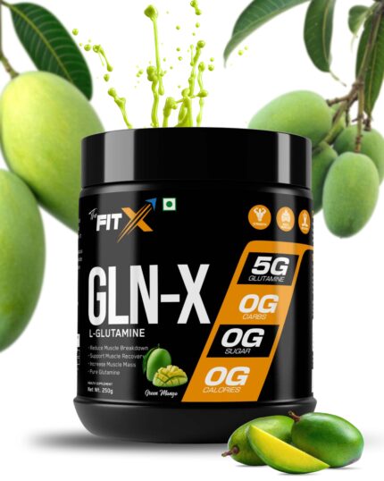 GLN-X | L GLUTAMINE | 250 gm | Flavour Green Mango