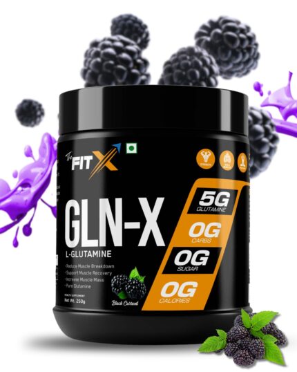 GLN-X | L GLUTAMINE | 250 gm | Flavour Black Current