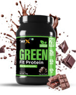 Green Fit Protein | Pea Hydroslyate | 25 gm Protein per Serving | Vegan, Lactose free & Soy free | Yummiest & No Chalky Flavour | Superior Absorption Formulae| Flavour deep rich chocolate