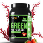 Green Fit Protein | Pea Hydroslyate | 25 gm Protein per Serving | Vegan, Lactose free & Soy free | Yummiest & No Chalky Flavour | Superior Absorption Formulae| Flavour strawberry