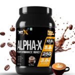 Alpha-X Performance Whey | 25 gm Protein per Serving | Added DigeZyme & LactoSpores | Superior Absorption Formulae| Flavour Cafe Mocha